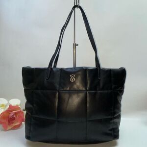 Victoria’s Secret Black Puffer Purse Quilted Tote Bag